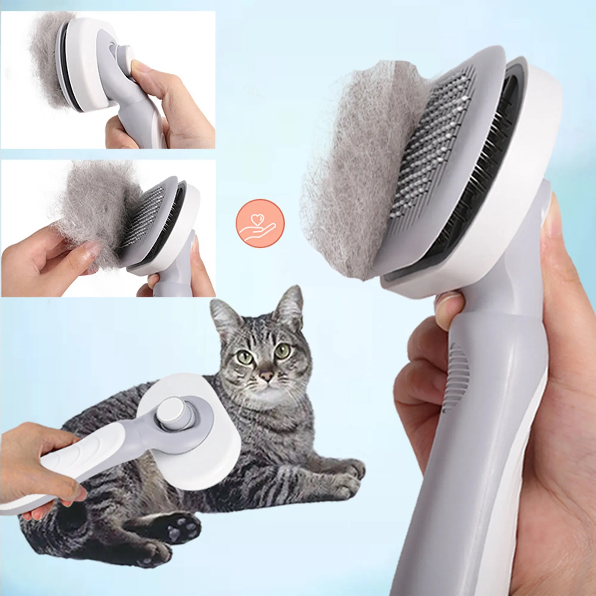 Pet Self Cleaning Slicker Brush 4