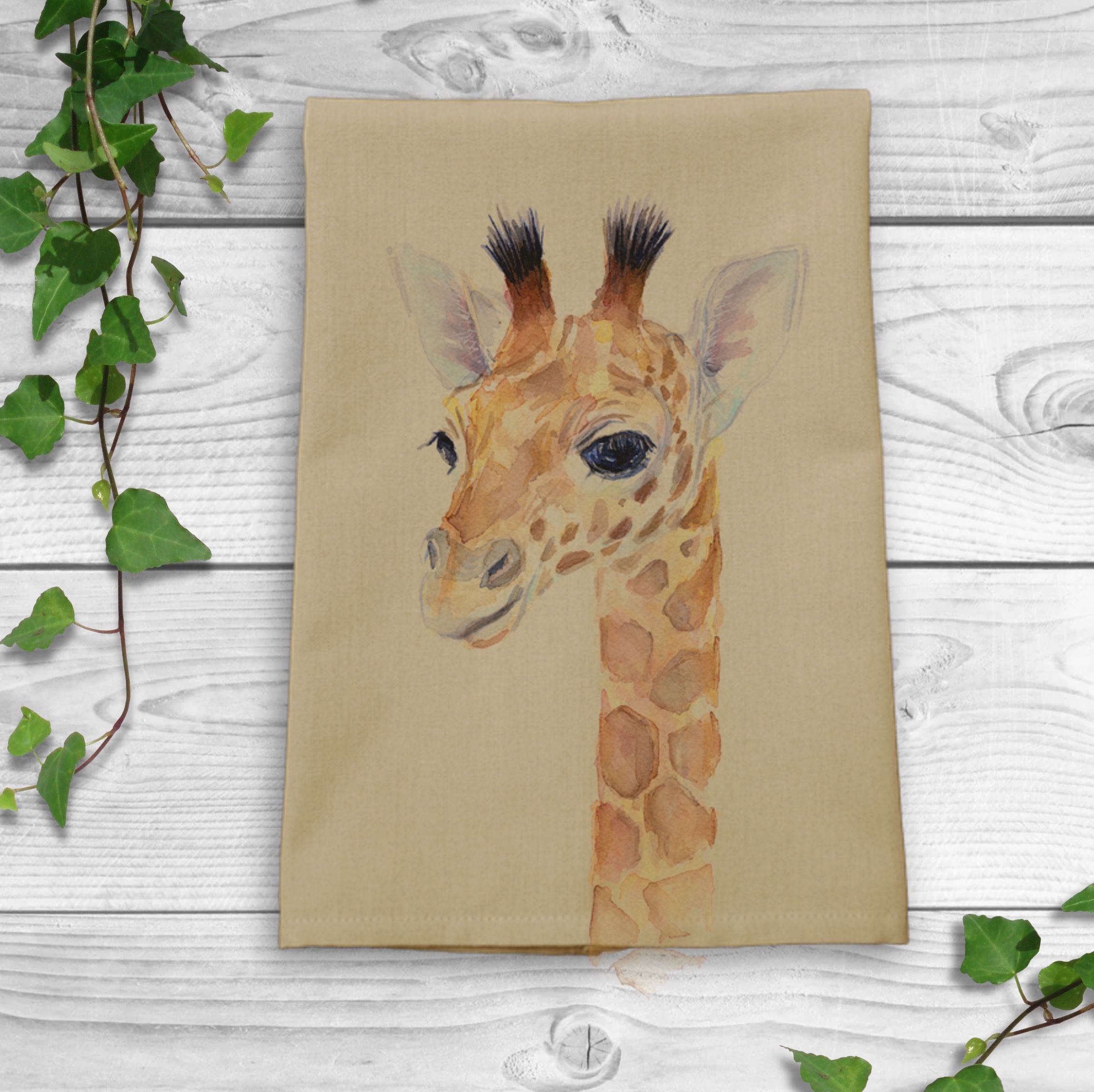 Wheat Solid Plain Weave Kitchen Towel with Custom Print 9