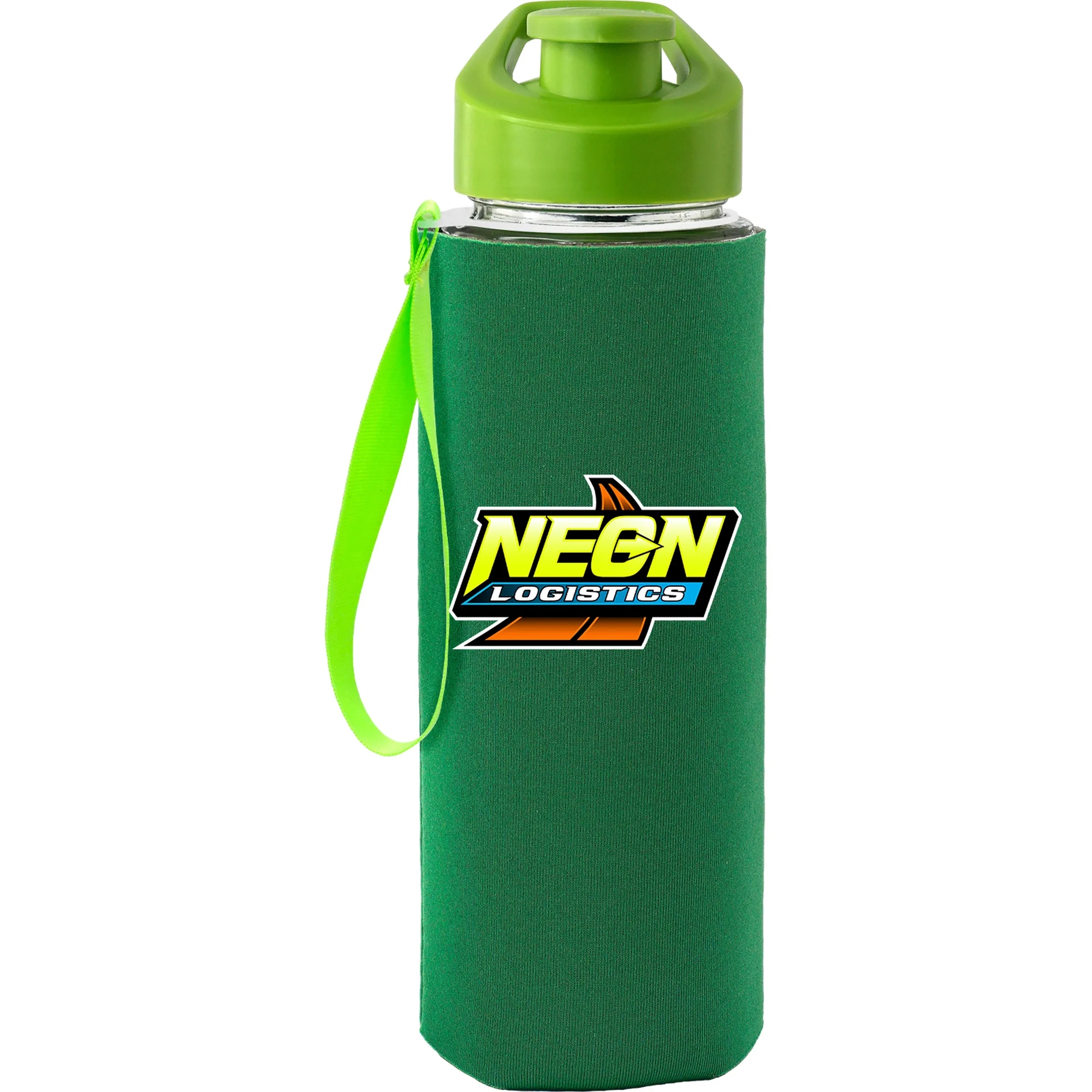 Easy Pour 22 oz Frosted Glass Sleeve Lanyard Bottle 6