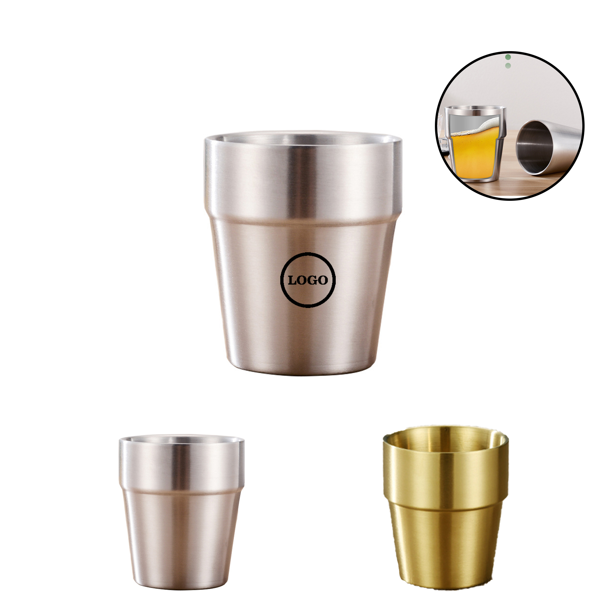 Stainless Steel Double-Walled Beer Mug 2