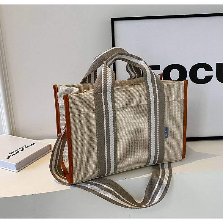 Canvas Tote bag black/brown 5