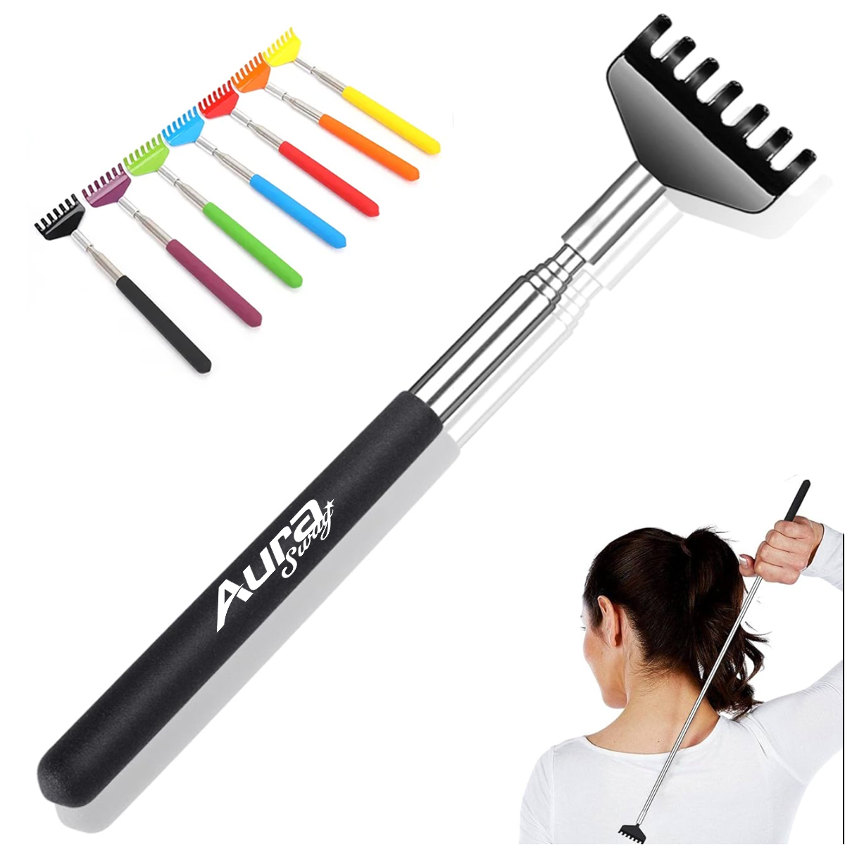 Extendable Telescopic Back Scratcher with Rubber Handle 4