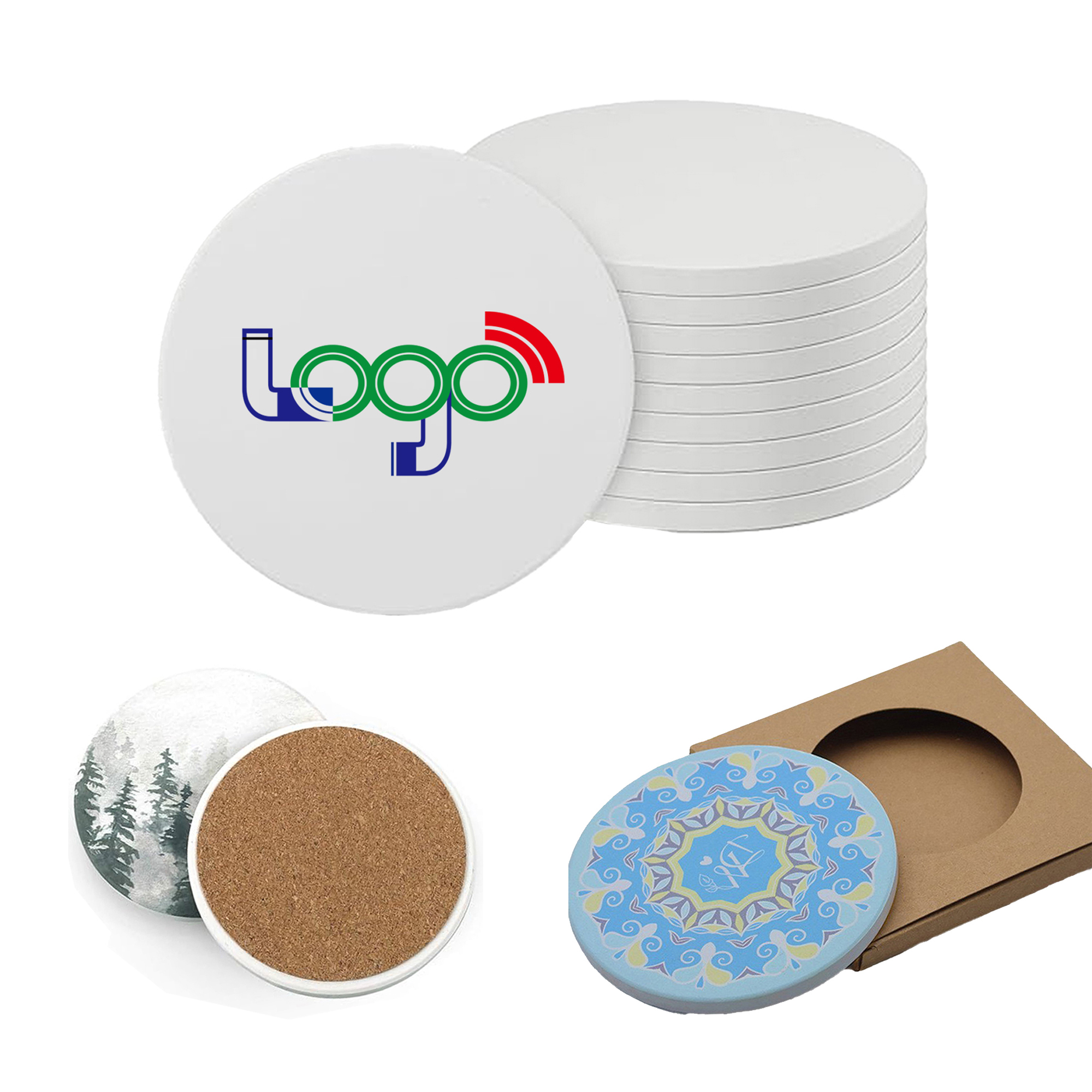 Custom Round Ceramic Drink Coasters 2