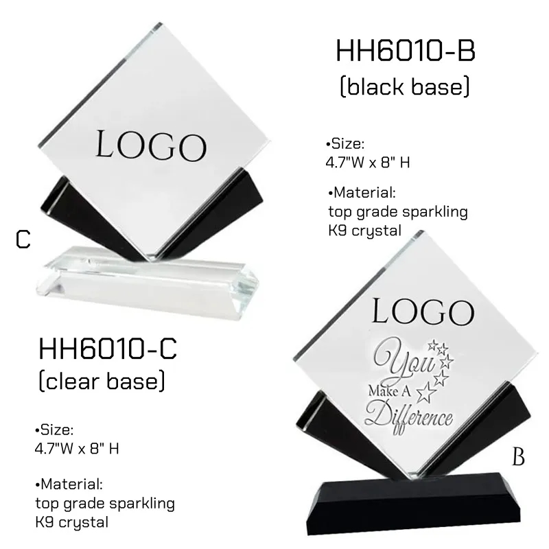 BULK Crystal Trophy Award for Employee Recognition 3