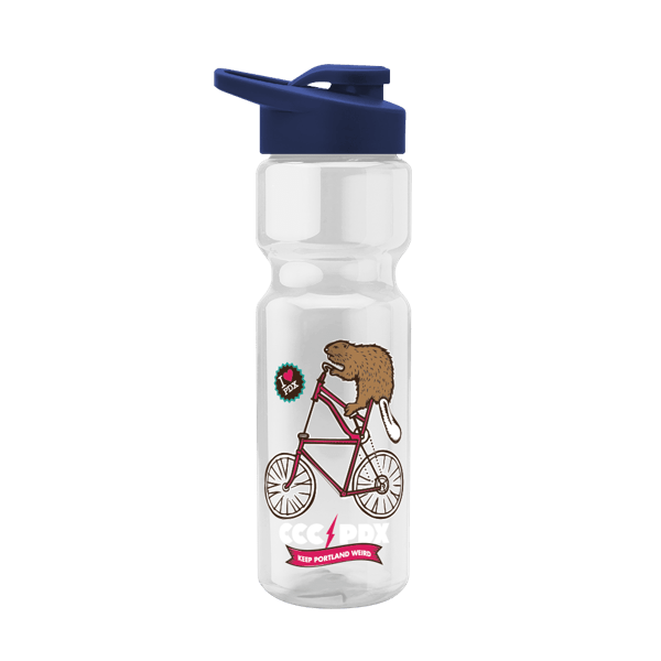 Blazer 28oz Transparent Bike Bottle w/Drink-thru Lid 4