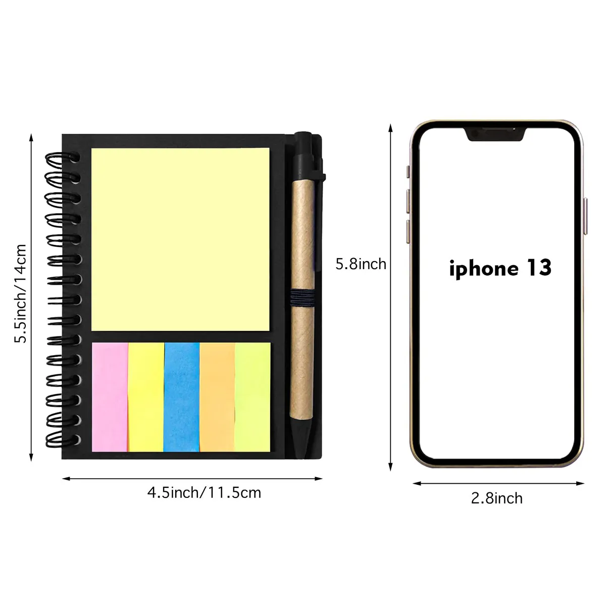 Convenience Portable Lined Spiral Notebook With Notepad 5