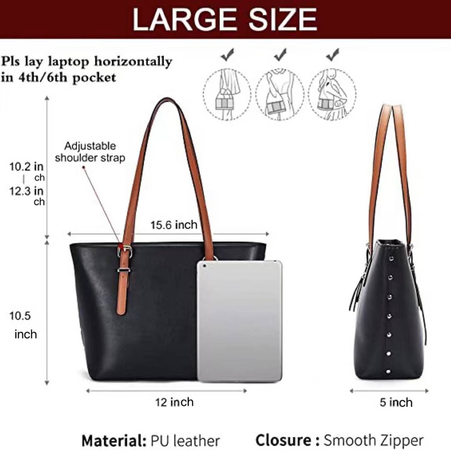 Women PU Leather Purses and Handbags 9