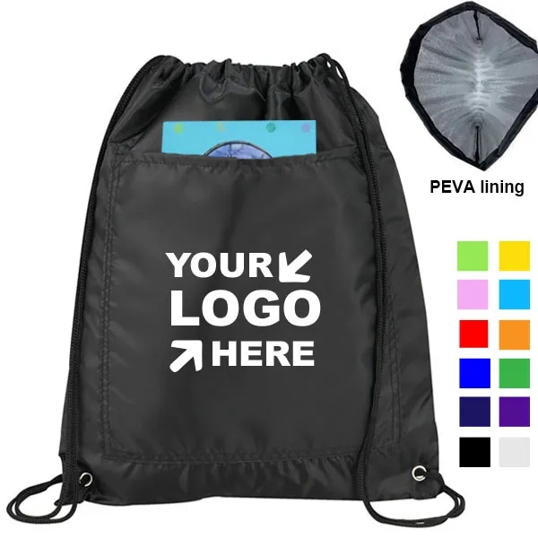 Front Pocket Polyester Insulated Drawstring Cooler Backpack 4