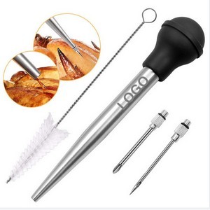 Stainless Steel Turkey Baster Set, custom kitchen gadget with logo imprint 11