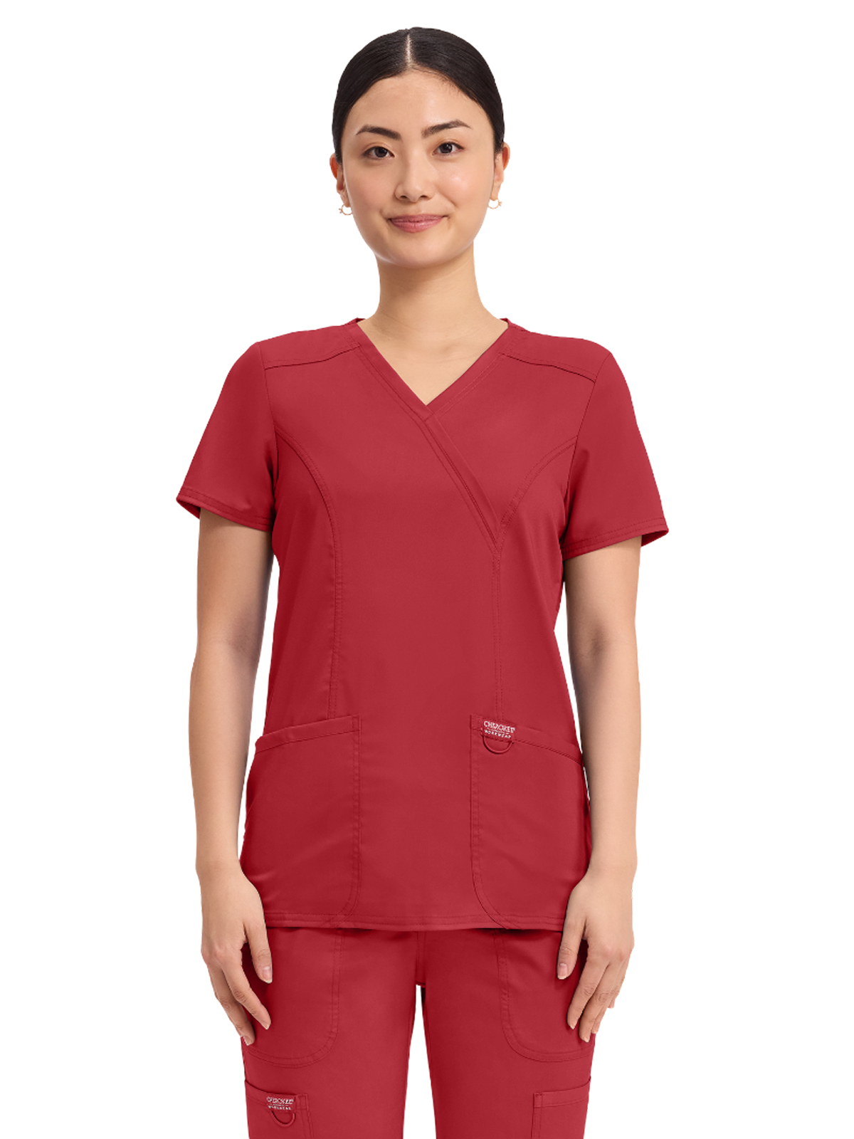 Cherokee - Workwear Revolution - Women's 2-Pocket Mock Wrap Top 29