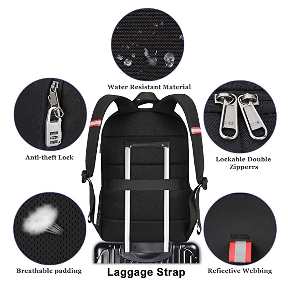 Lightweight Business Laptop Backpack with USB Charging Port 5