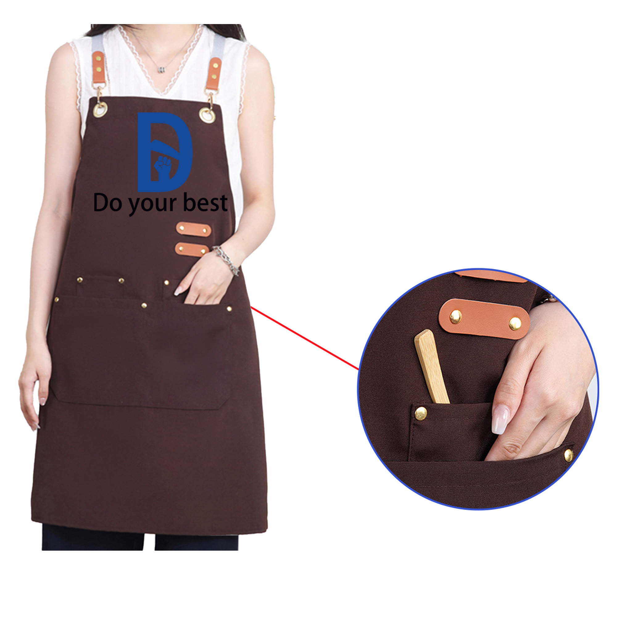 Cotton Canvas Apron for Cooking Gardening MOQ 20 3