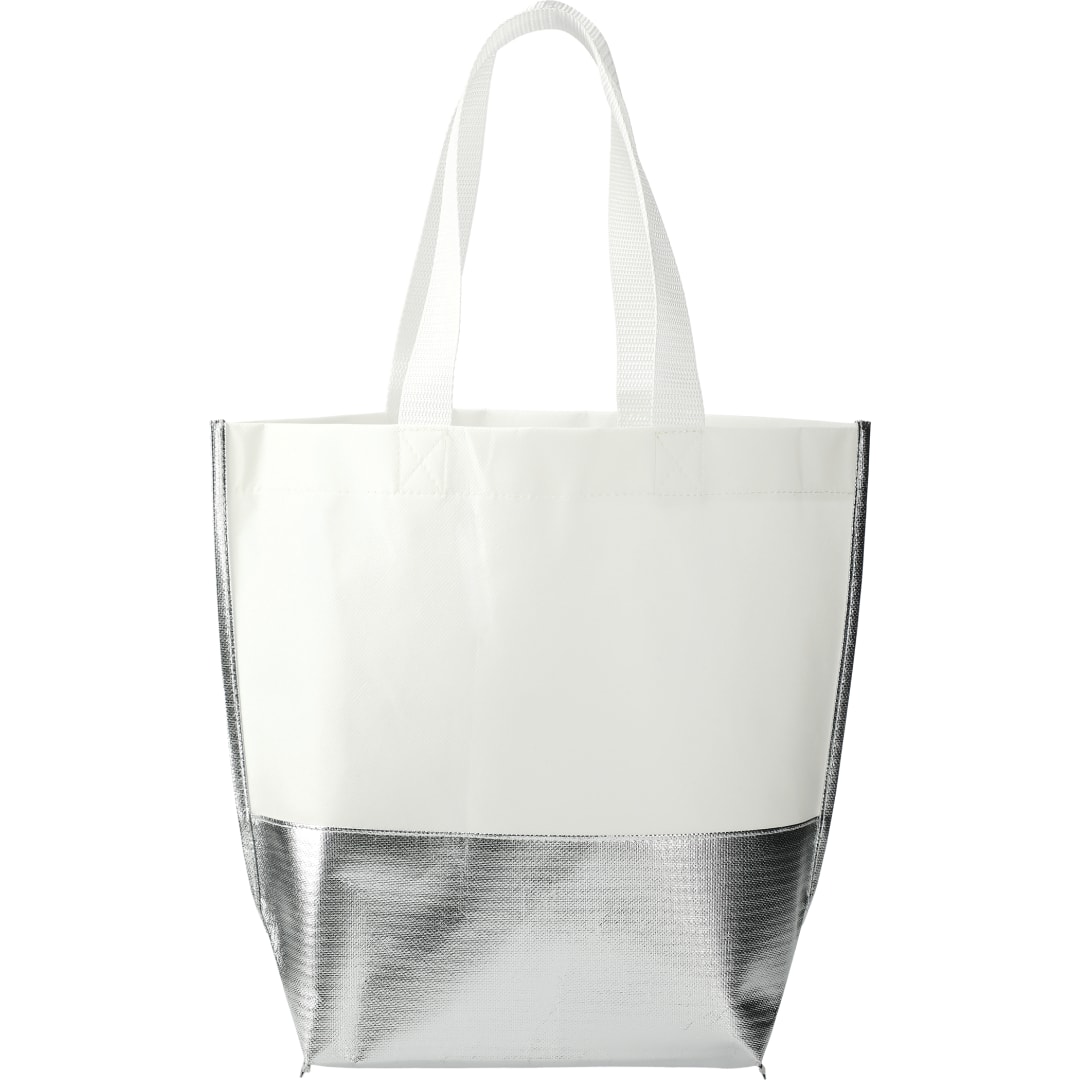 Large Laminated Metallic Bottom Tote 33
