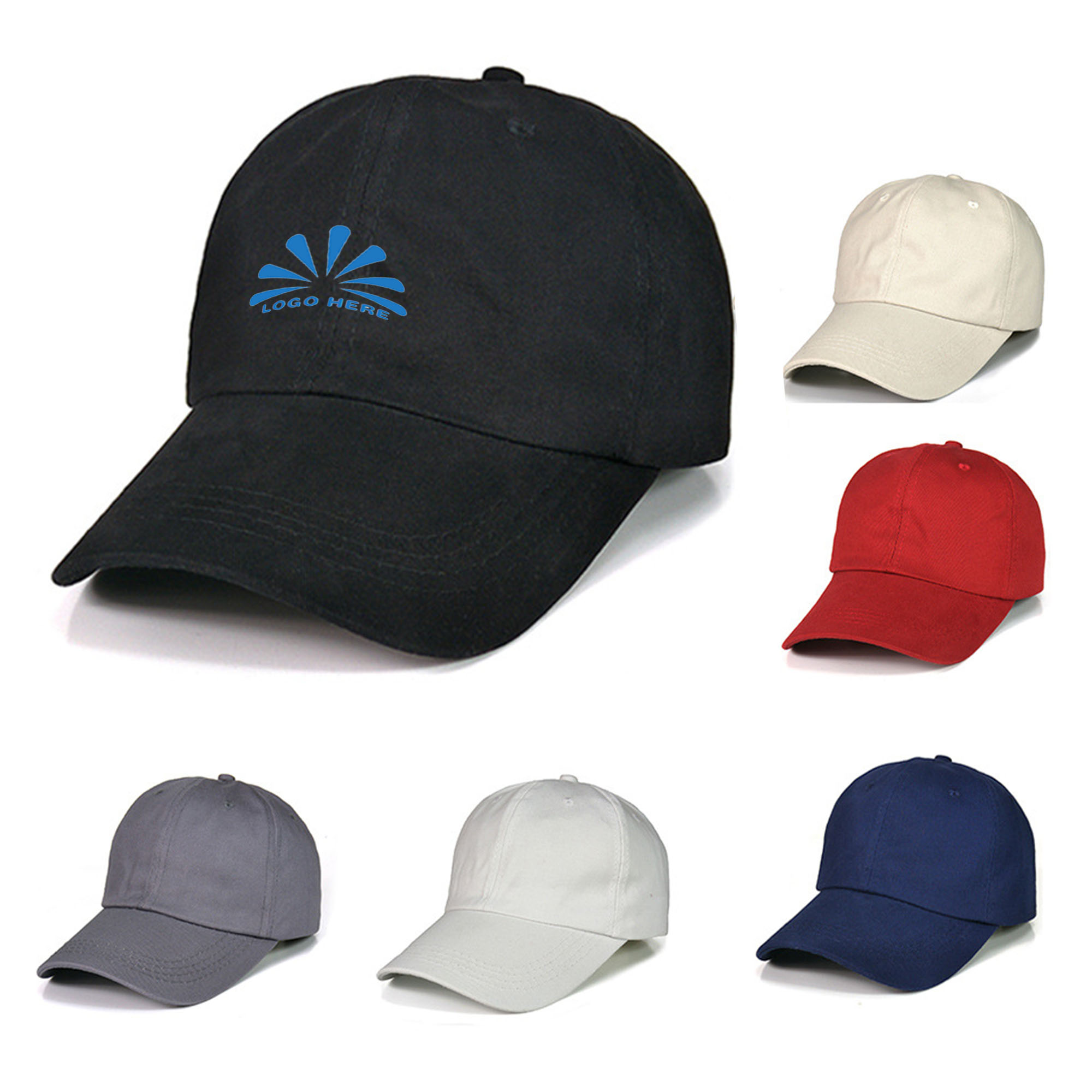 MOQ20 Classic Washed Cotton Baseball Cap With 6 Panels 3
