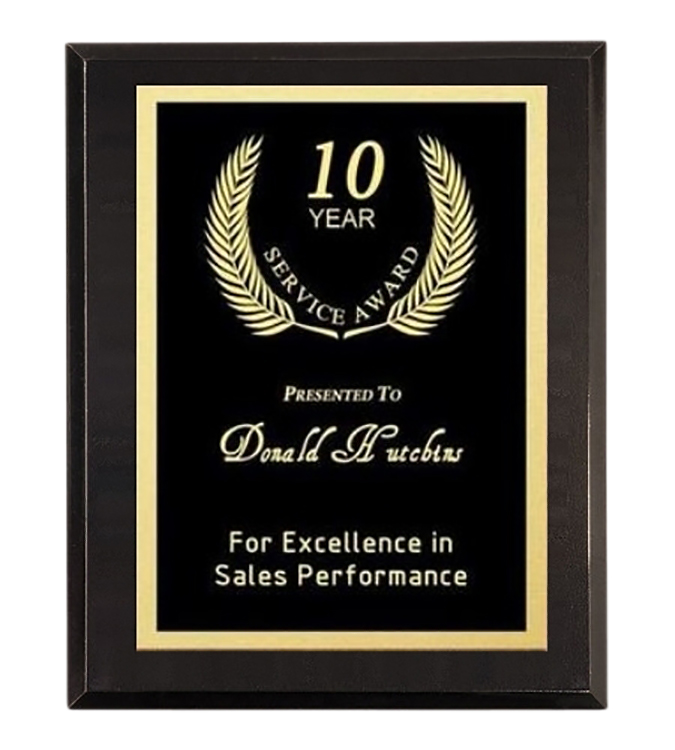 Double Plate Lasered Plaque-Black Gloss