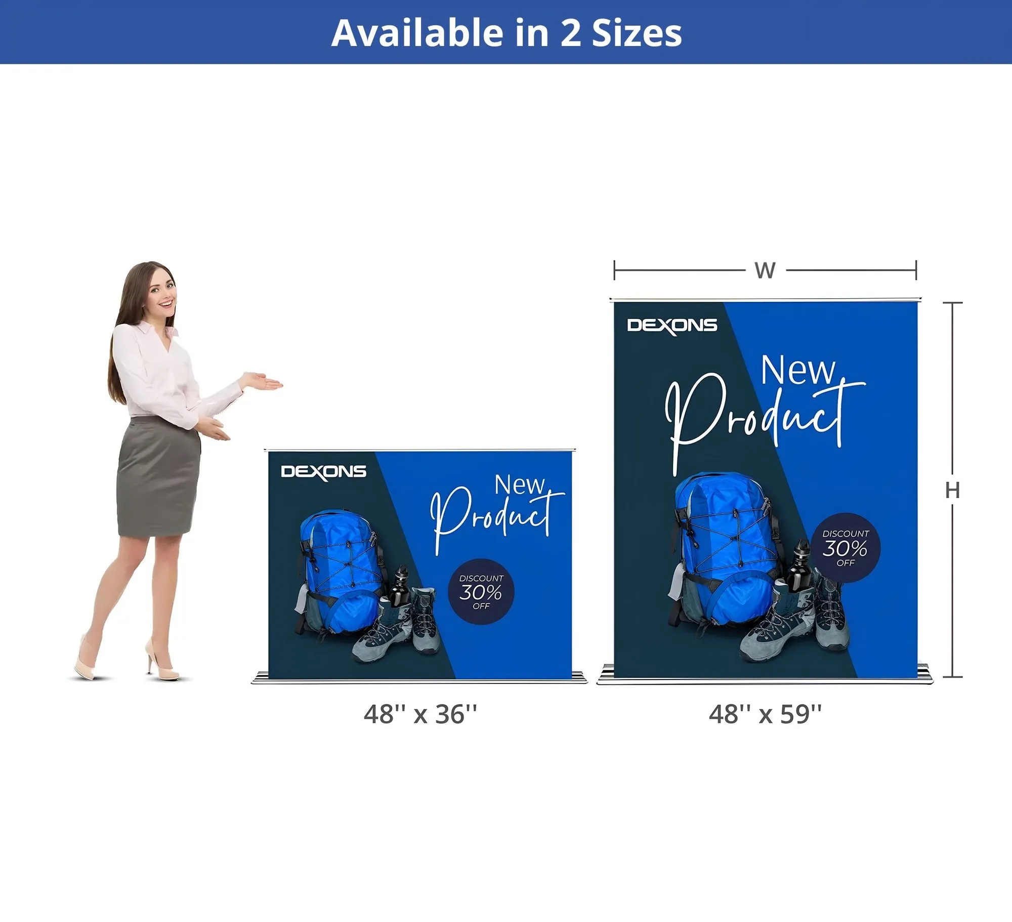 Silverstep Tabletop 48'' Retractable Banner Stand with Light 8
