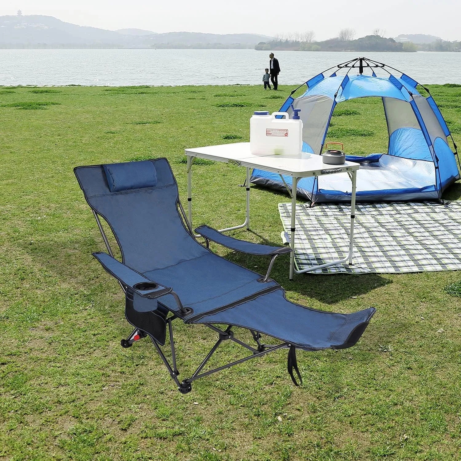 Portable Folding Camping Chair with Removable Footrest 2