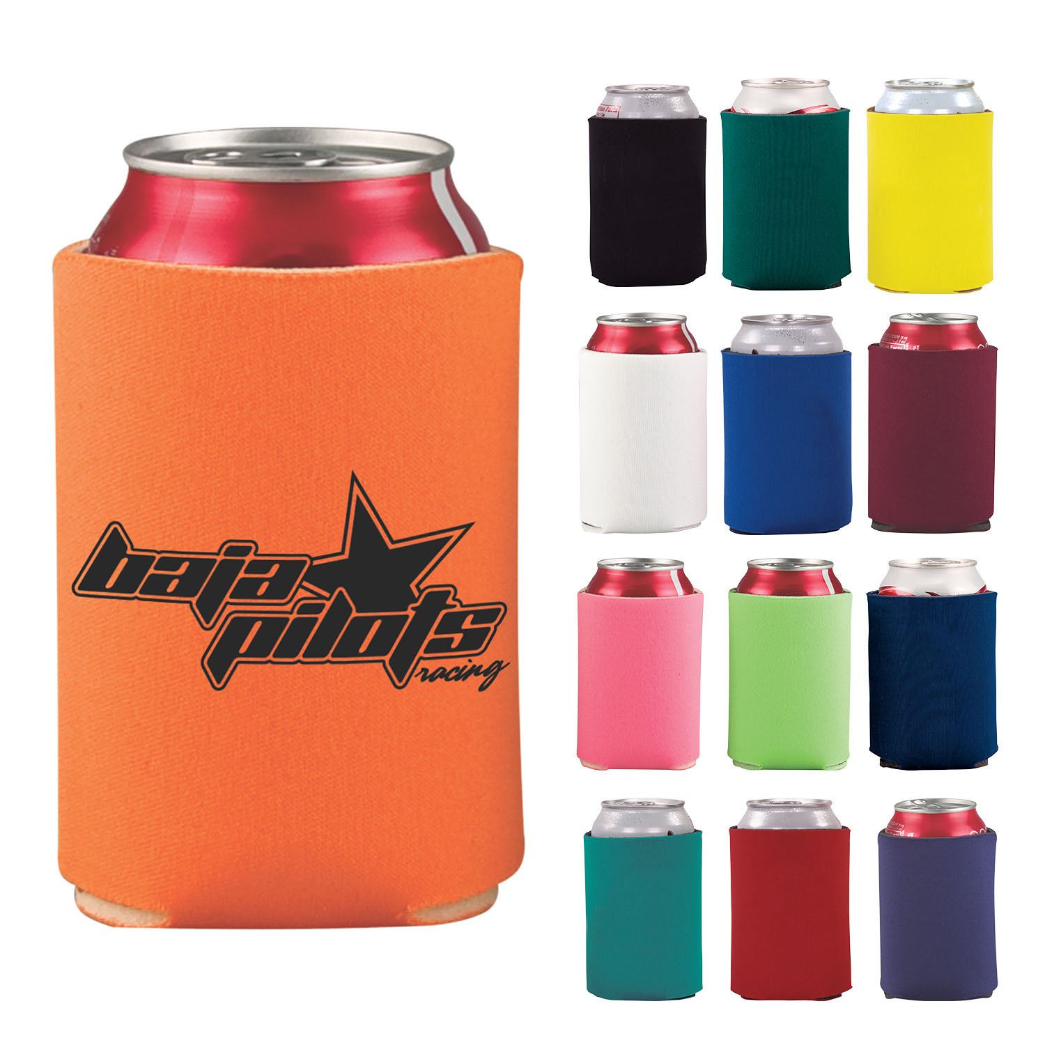 Collapsible Foam Can Cooler Holder-2 Sides, custom koozie with logo imprint 12