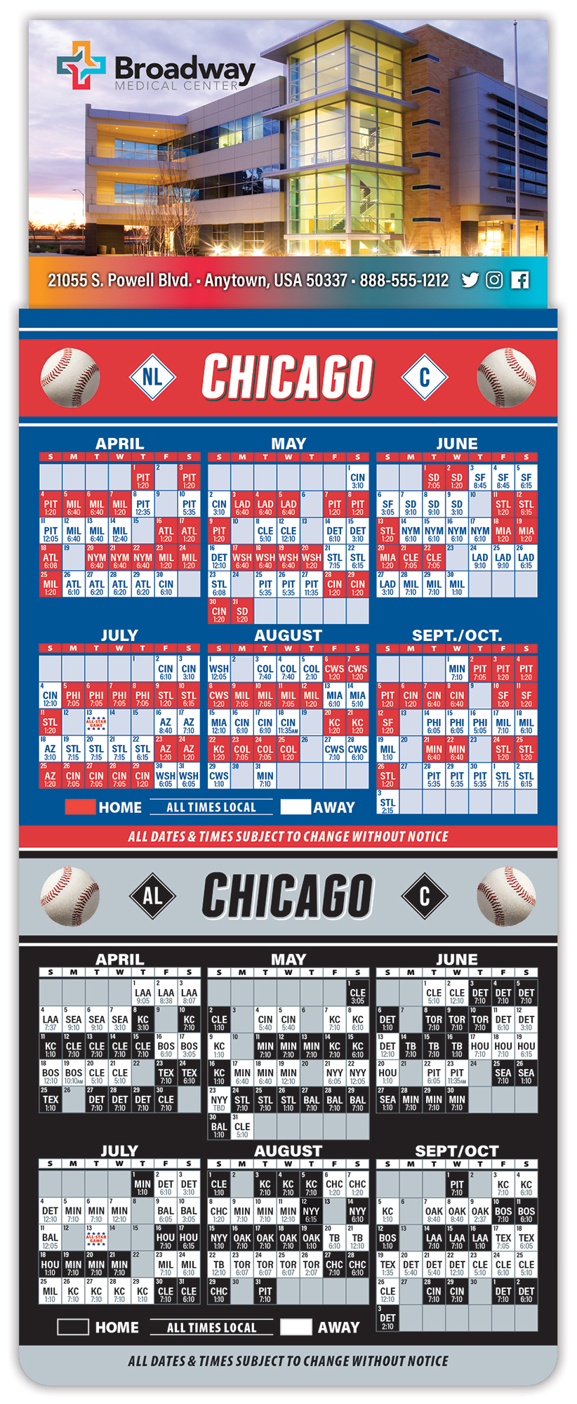 Magna-Card Business Card Magnet - Baseball Schedules (3.5 x 9) 1