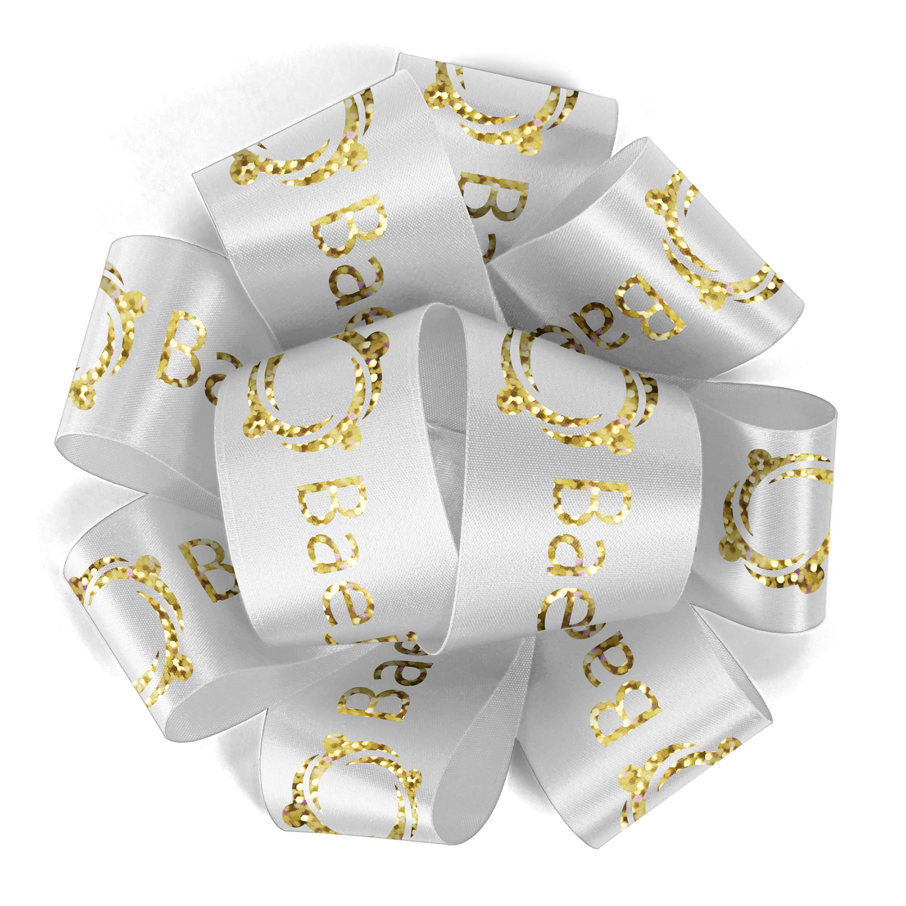 1 1/2" Badge Satin Bow - Foil Print 9