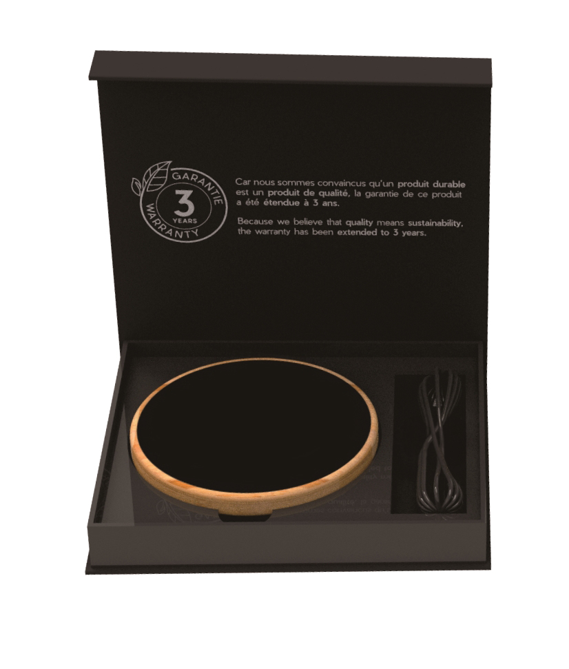 SCX Innovative Design™ Full-Color Bamboo 15W Wireless Charger 11