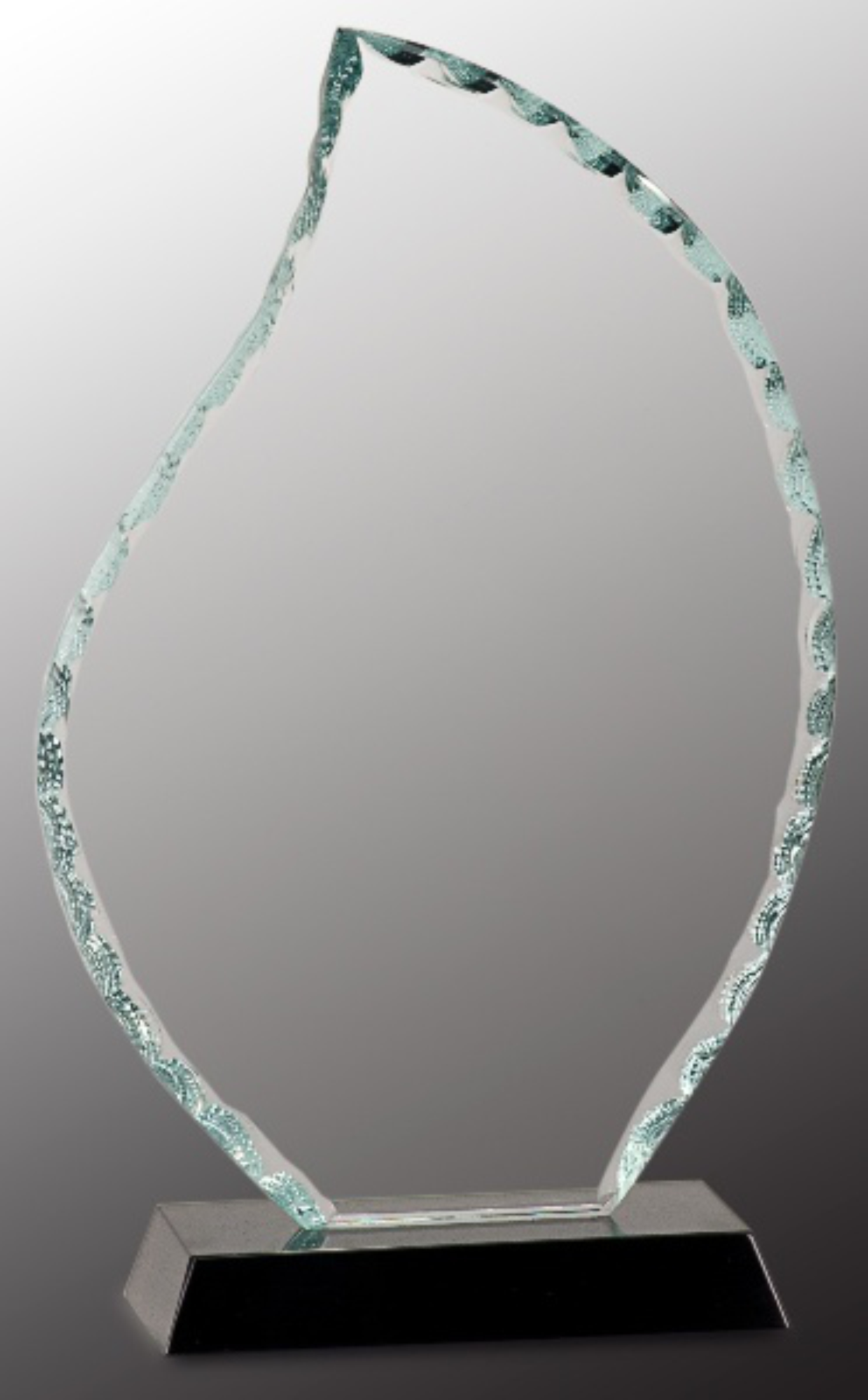 8 1/2" Flame Facet Glass Award on Black Base 3