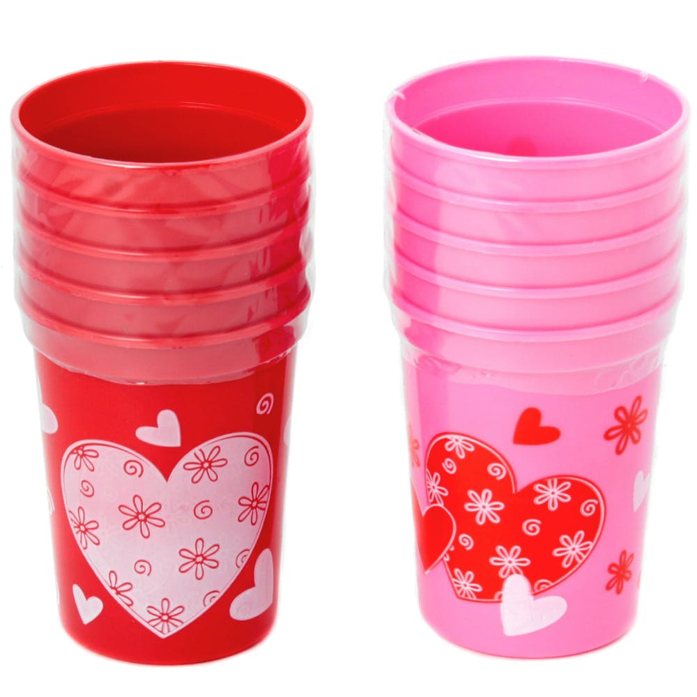 Valentine Cup Sets - 10 oz 5 Pack 2 Colors 2