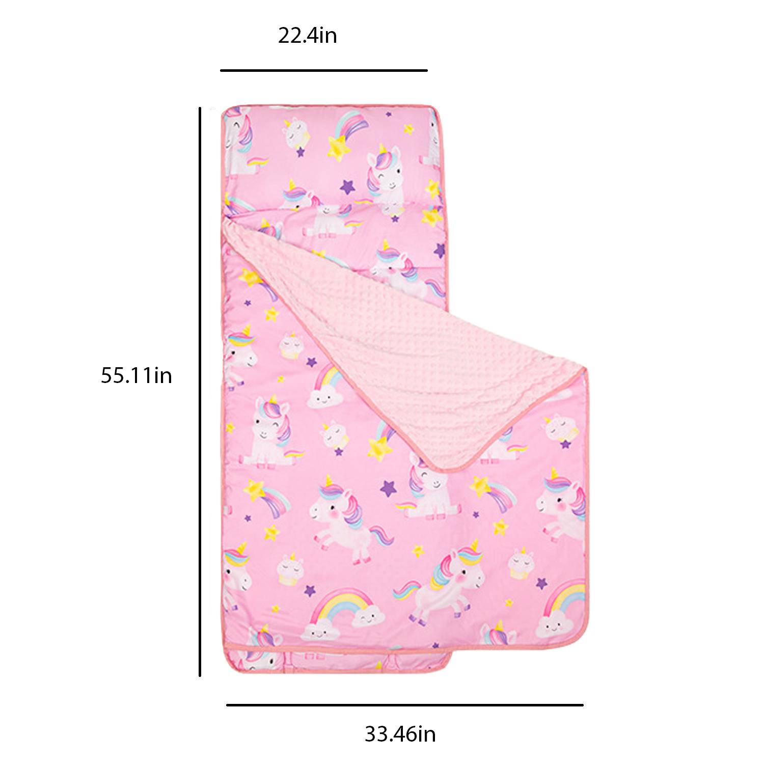 Toddler Nap Mat Warm w/ Removable Pillow and Fleece Minky 1