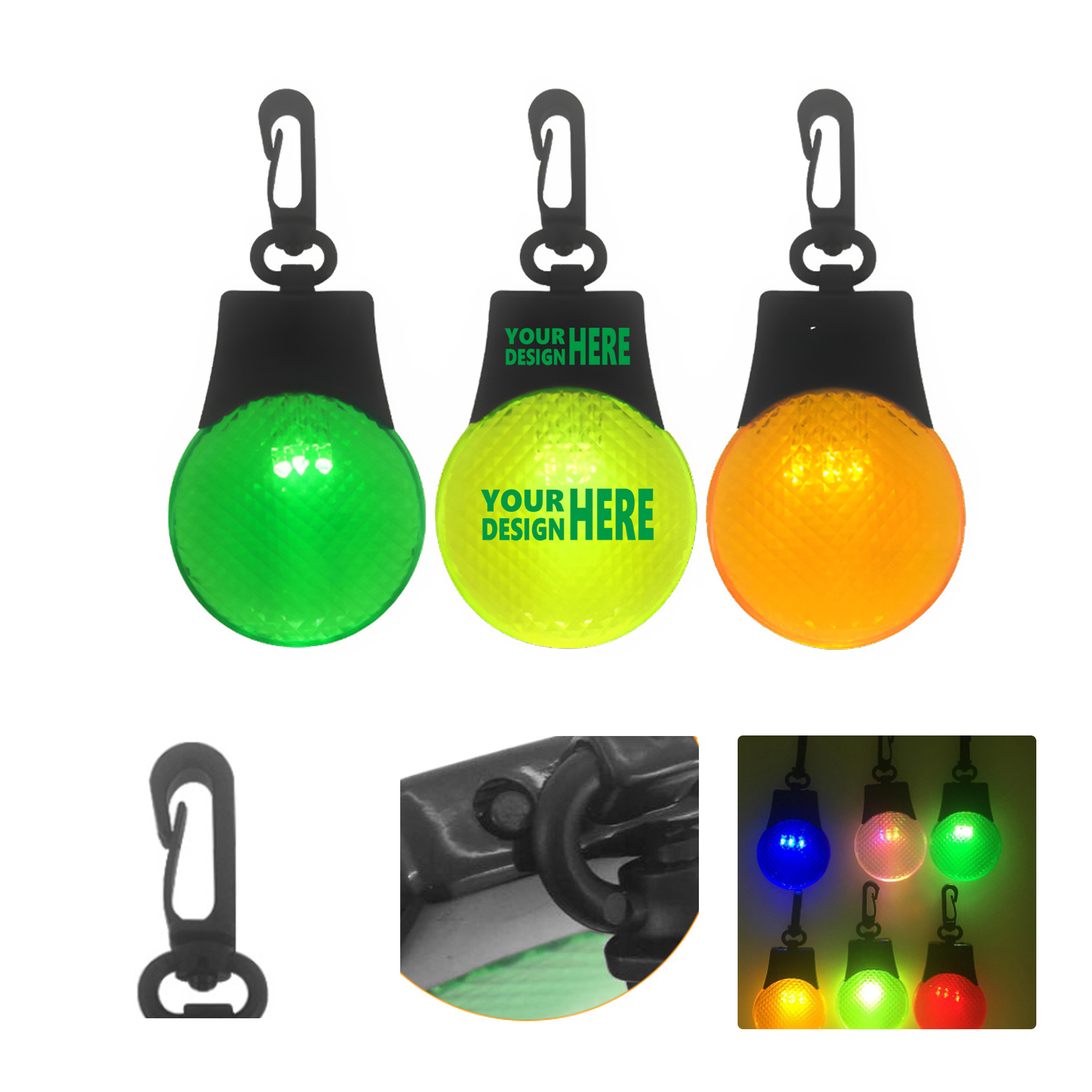 MOQ50 Round LED Safety Warning Light with Clip 2