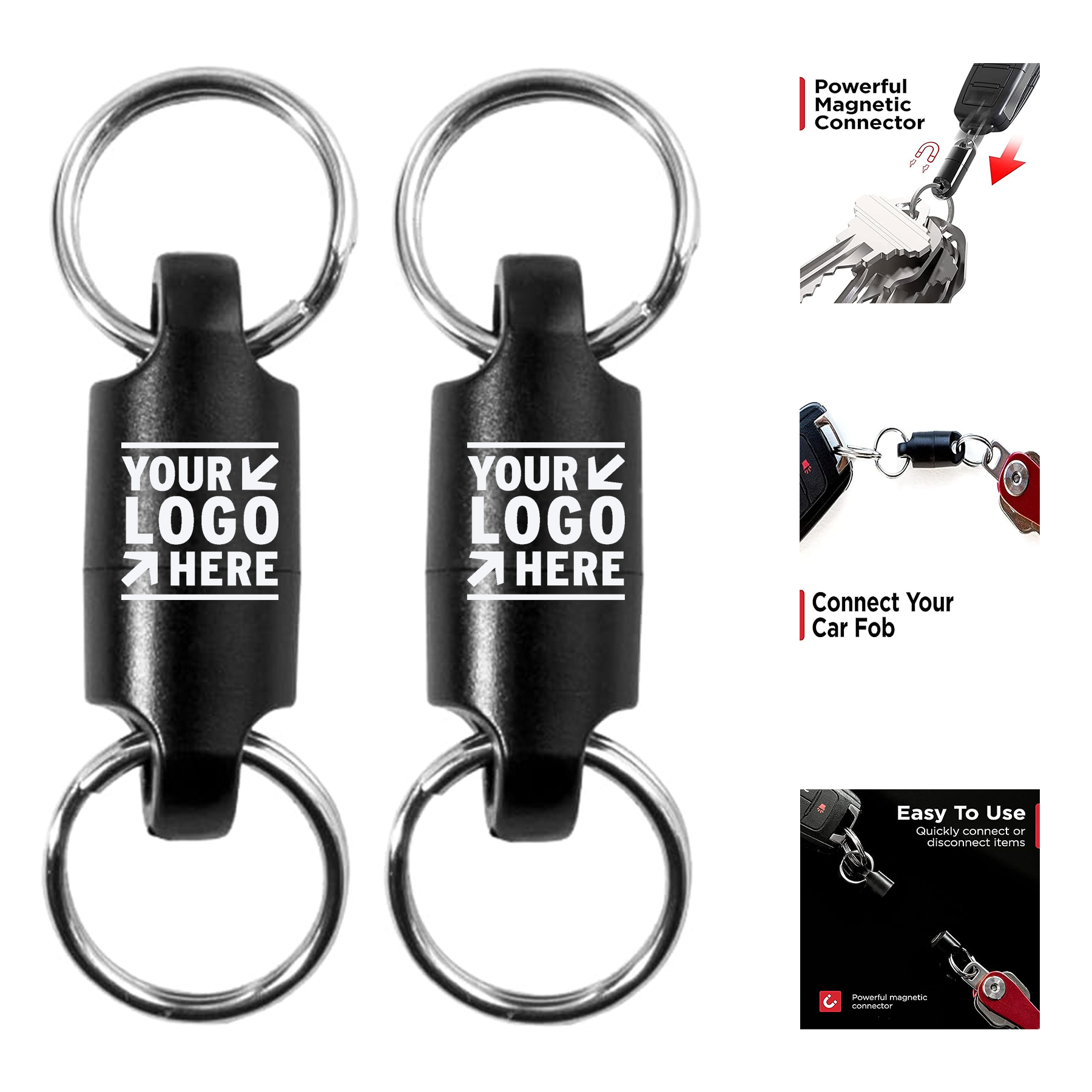 Quick Release Detachable Pull Apart Disconnect Swivel Connector Keychain Accessory With Key Ring  2