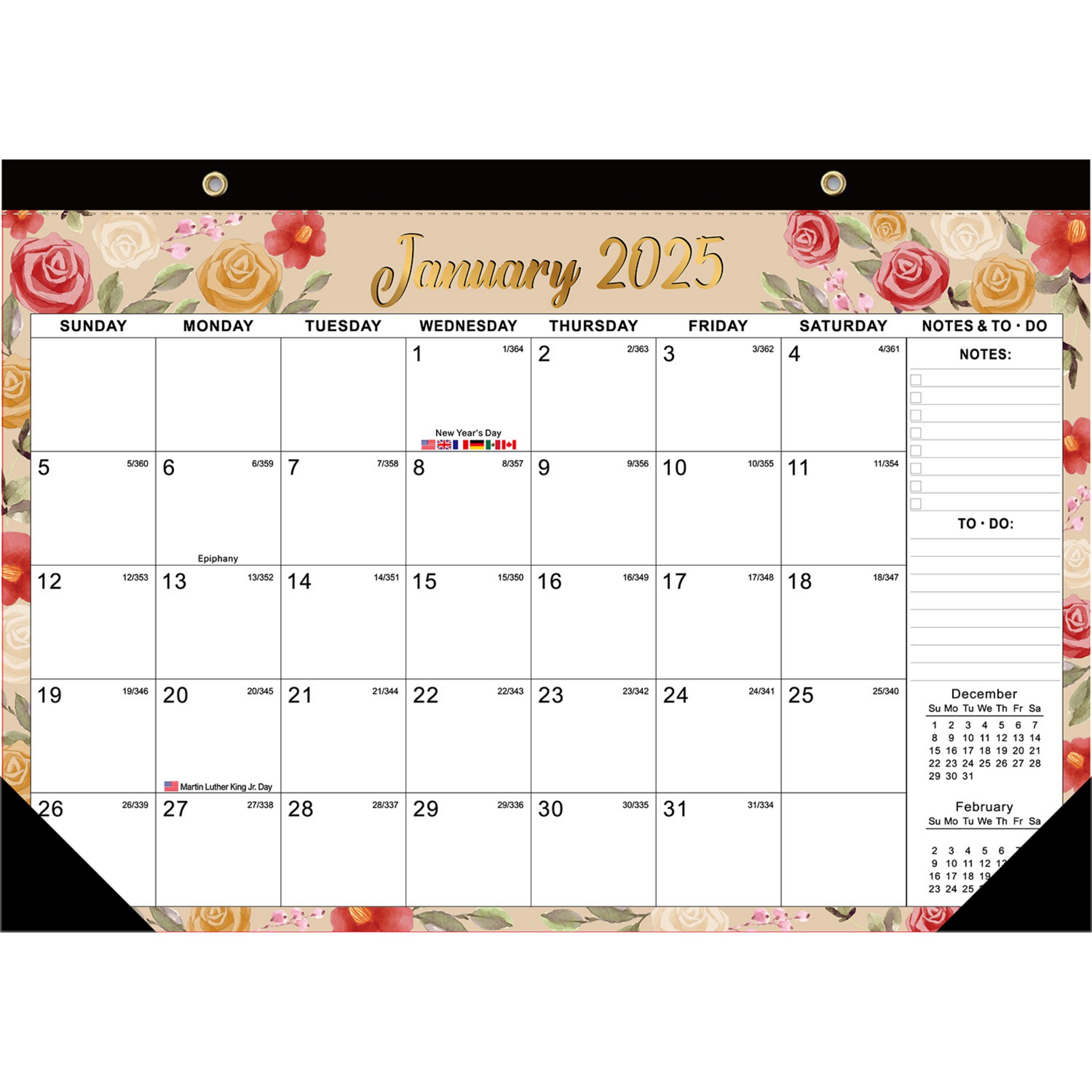 18 Months 17"*12" Wall Calendar From Jan 2025 To June 2026