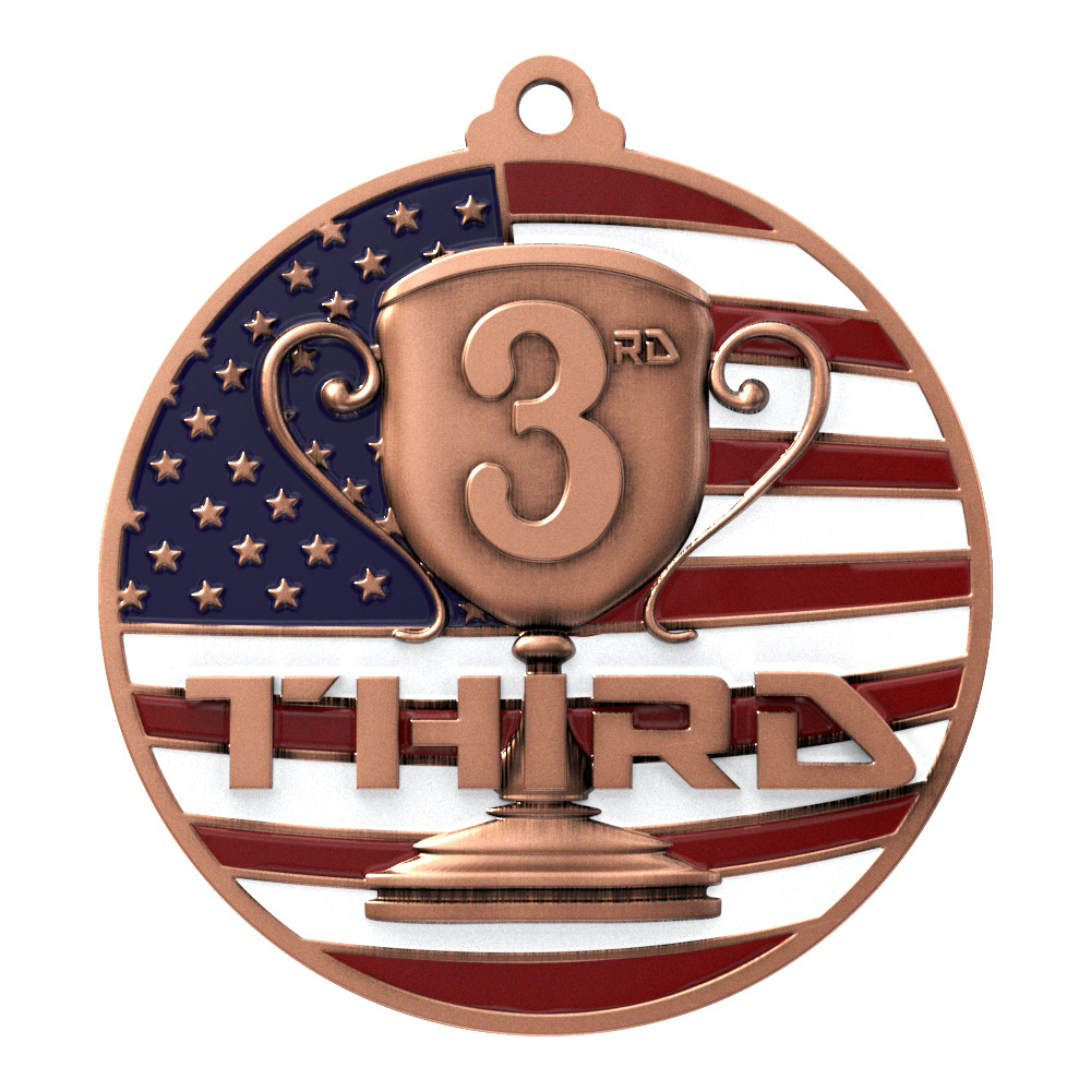 3rd Place Patriotic Medallion (2-3/4") 3