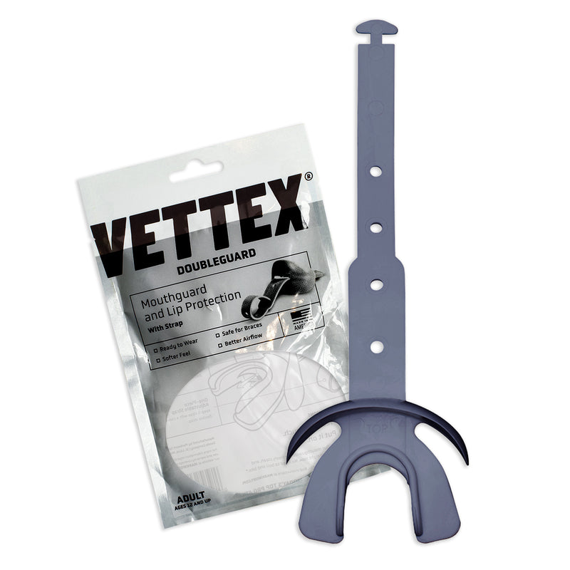 Vettex Football Doubleguard Mouthguard Breathable Doubleguard with Lip Protection and Strap - Adult 22
