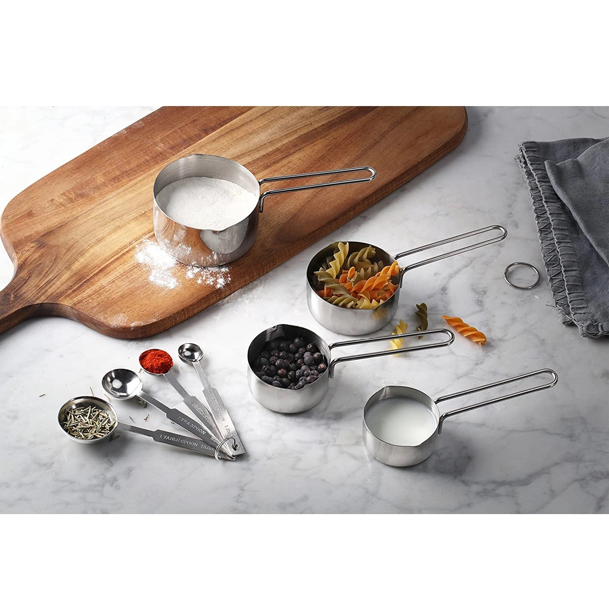 Stainless Steel Measuring Spoons and Cups Combo 6