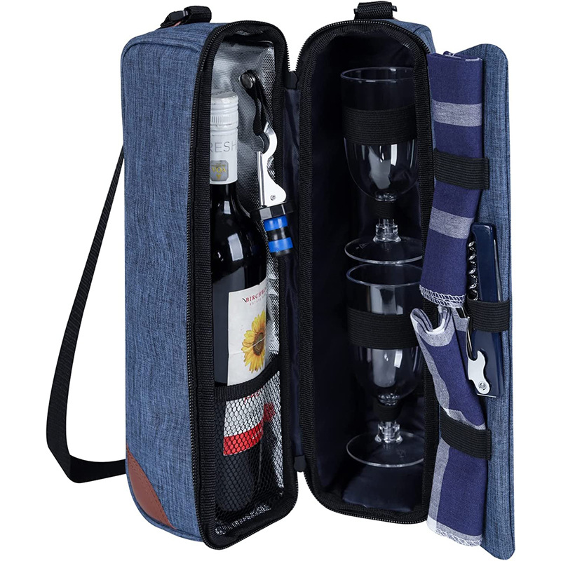 Custom Premium Luxury Portable Wine Tote Bag 2