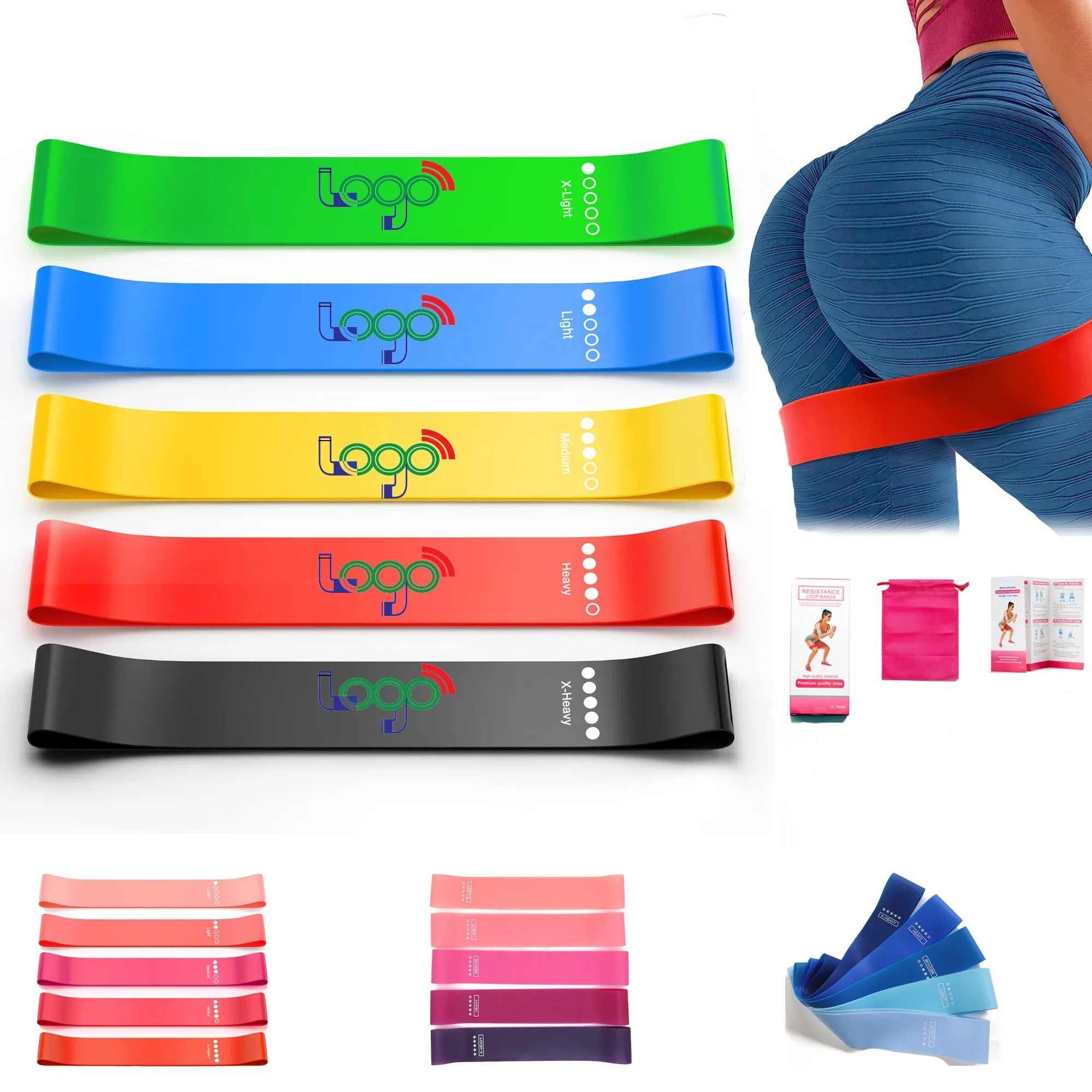 MOQ 20PCS Resistance Loop Exercise Bands For Men Women Yoga 10
