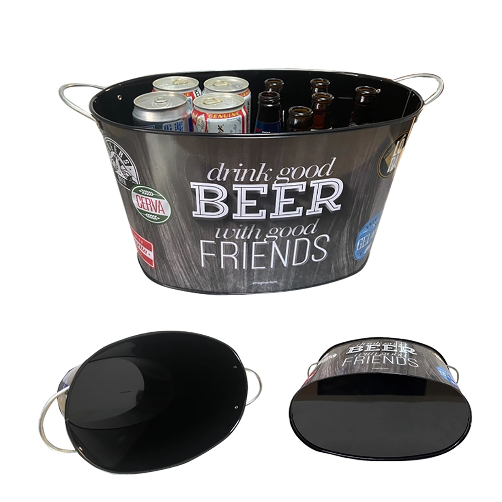 15 Qt Galvanized Metal Ice Bucket 2
