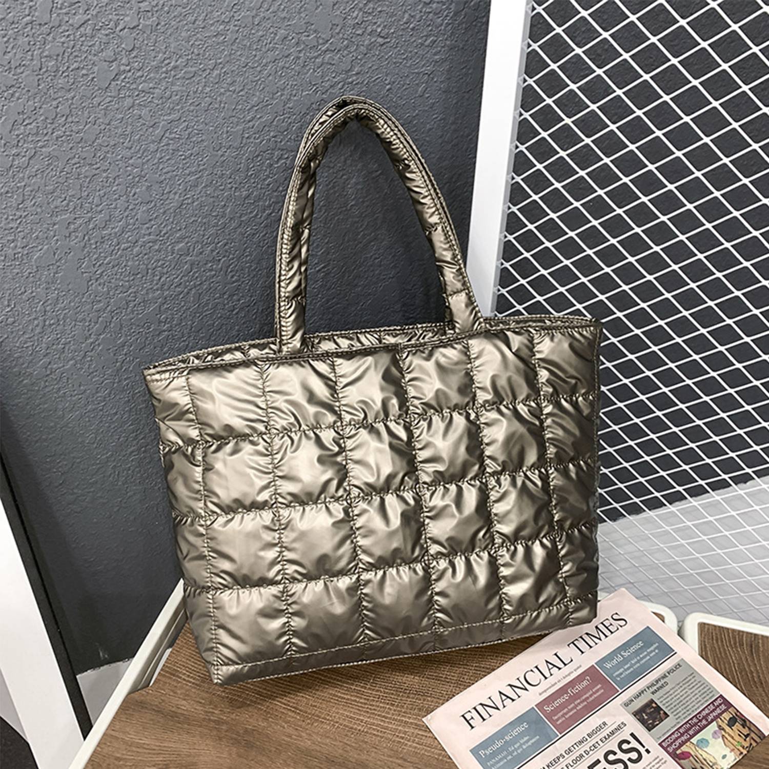 Quilted Puffer Tote Bag 5