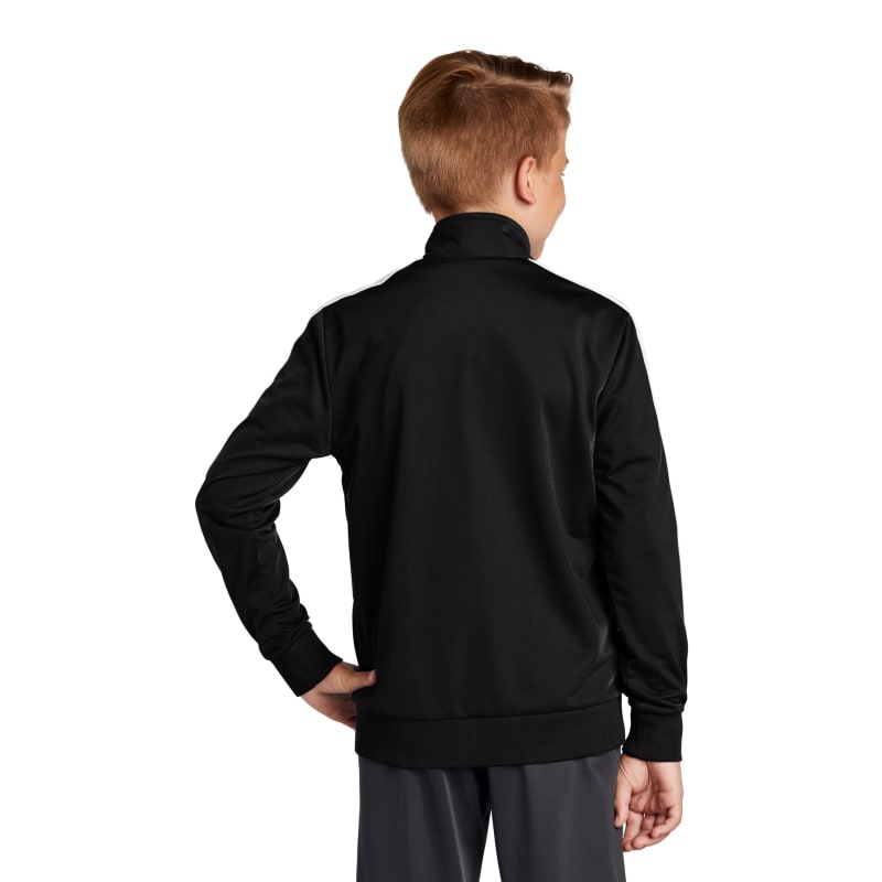 Sport-Tek Youth Tricot Sleeve Stripe Track Jacket. 16