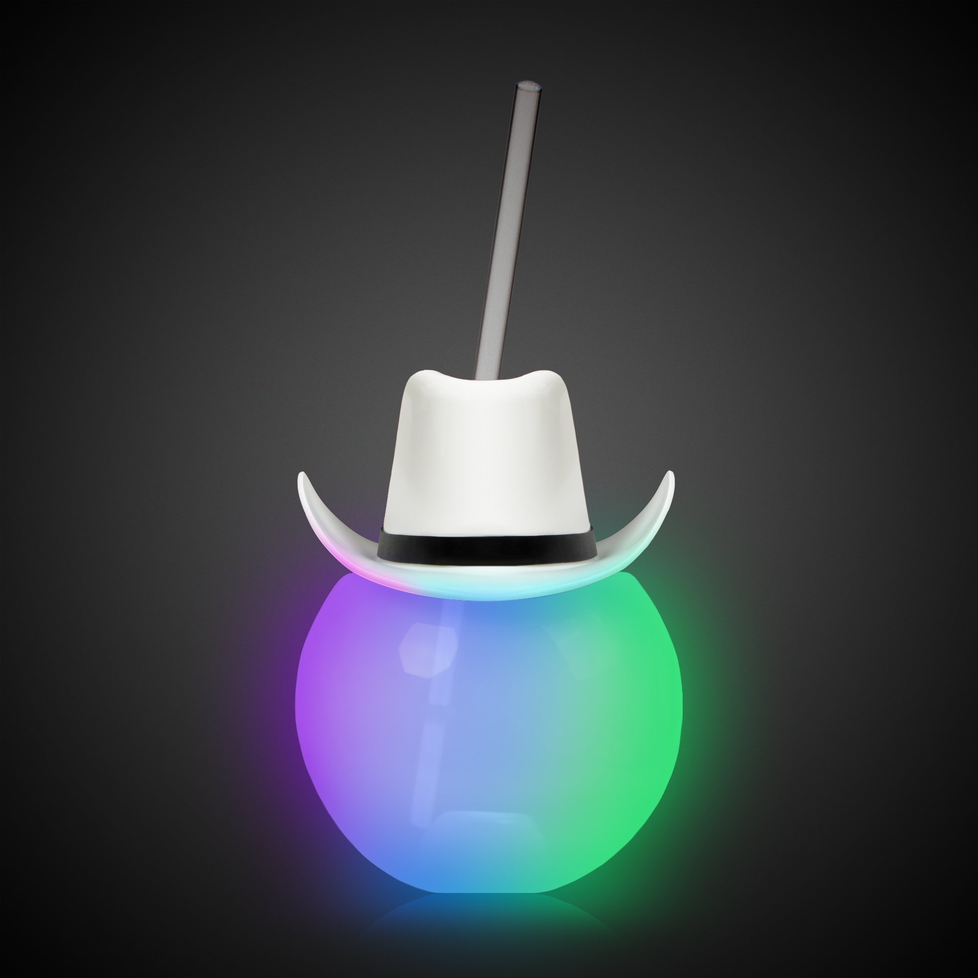 20oz Multicolor LED Ball Tumbler with Straw and White Hat(hat not assembled) 11