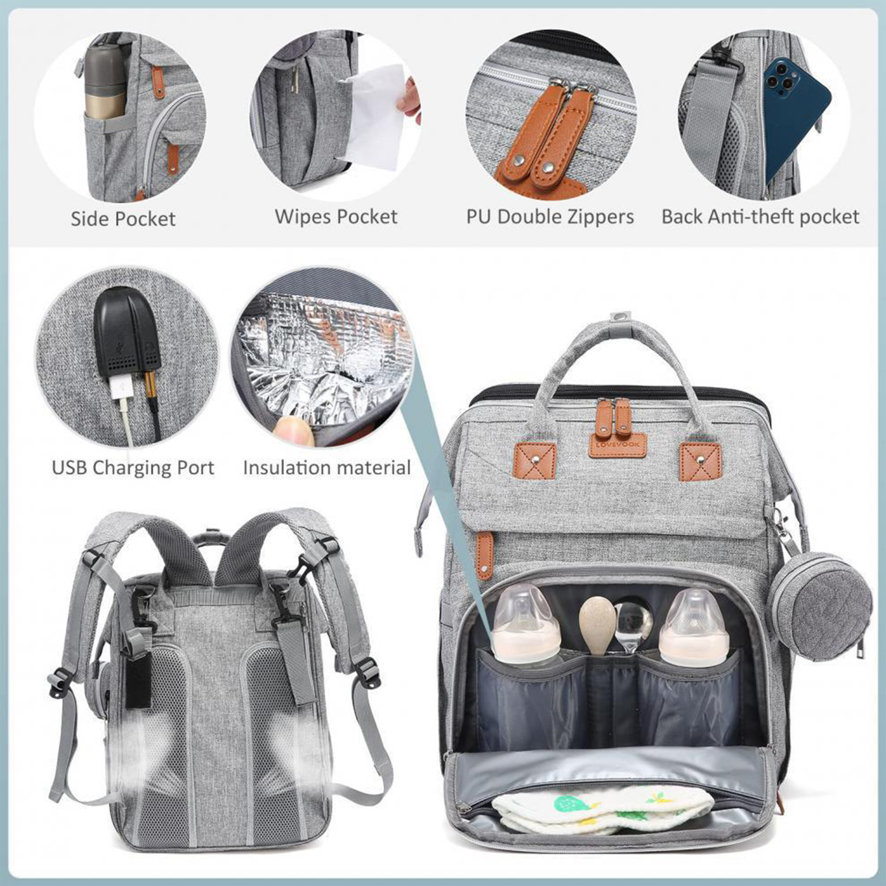 Mommy Backpack With Usb Charging Port 4