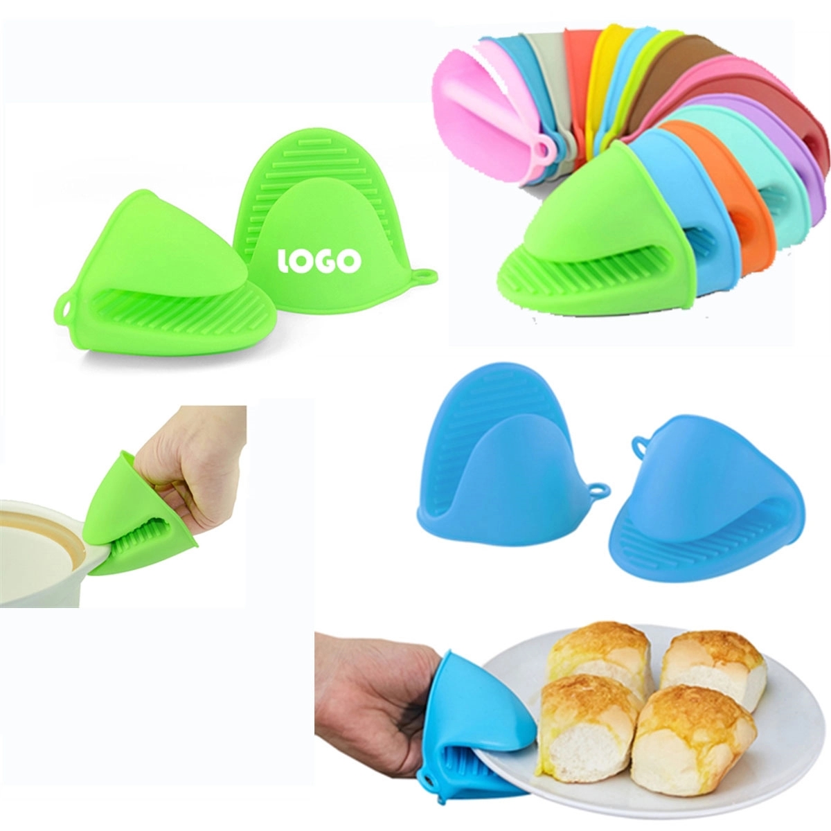 Heat Resistant Silicone Cooking Oven Mitts Gloves 2