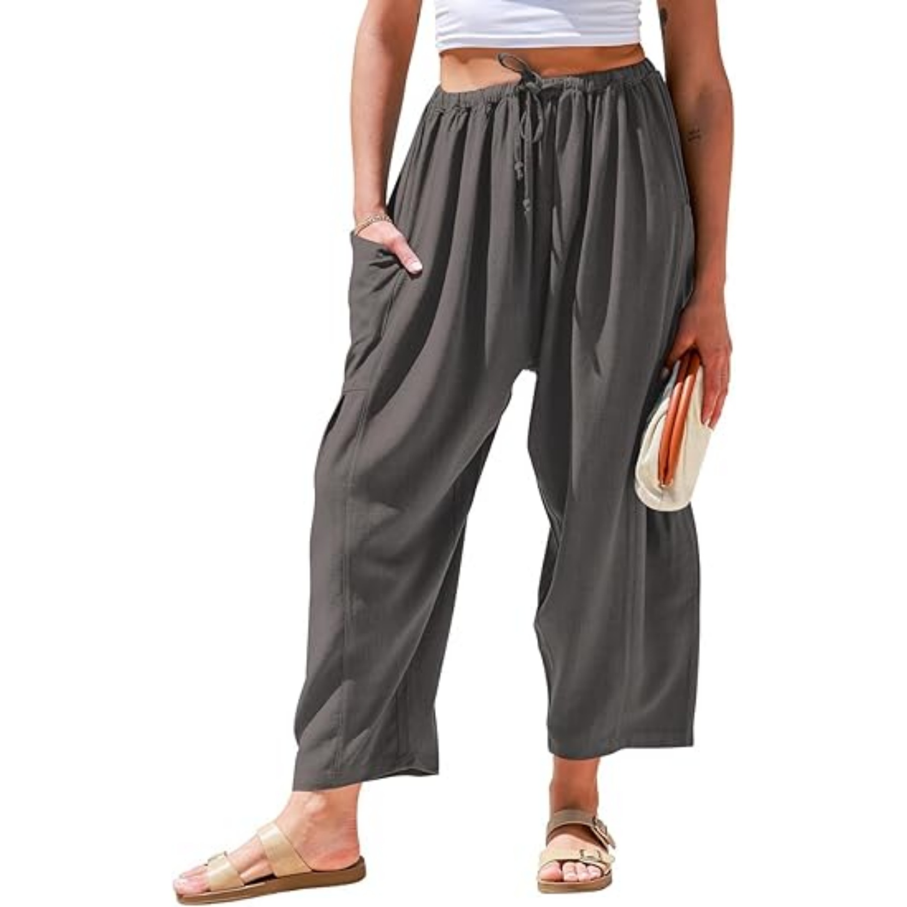 Women Linen Wide Leg Pants 8