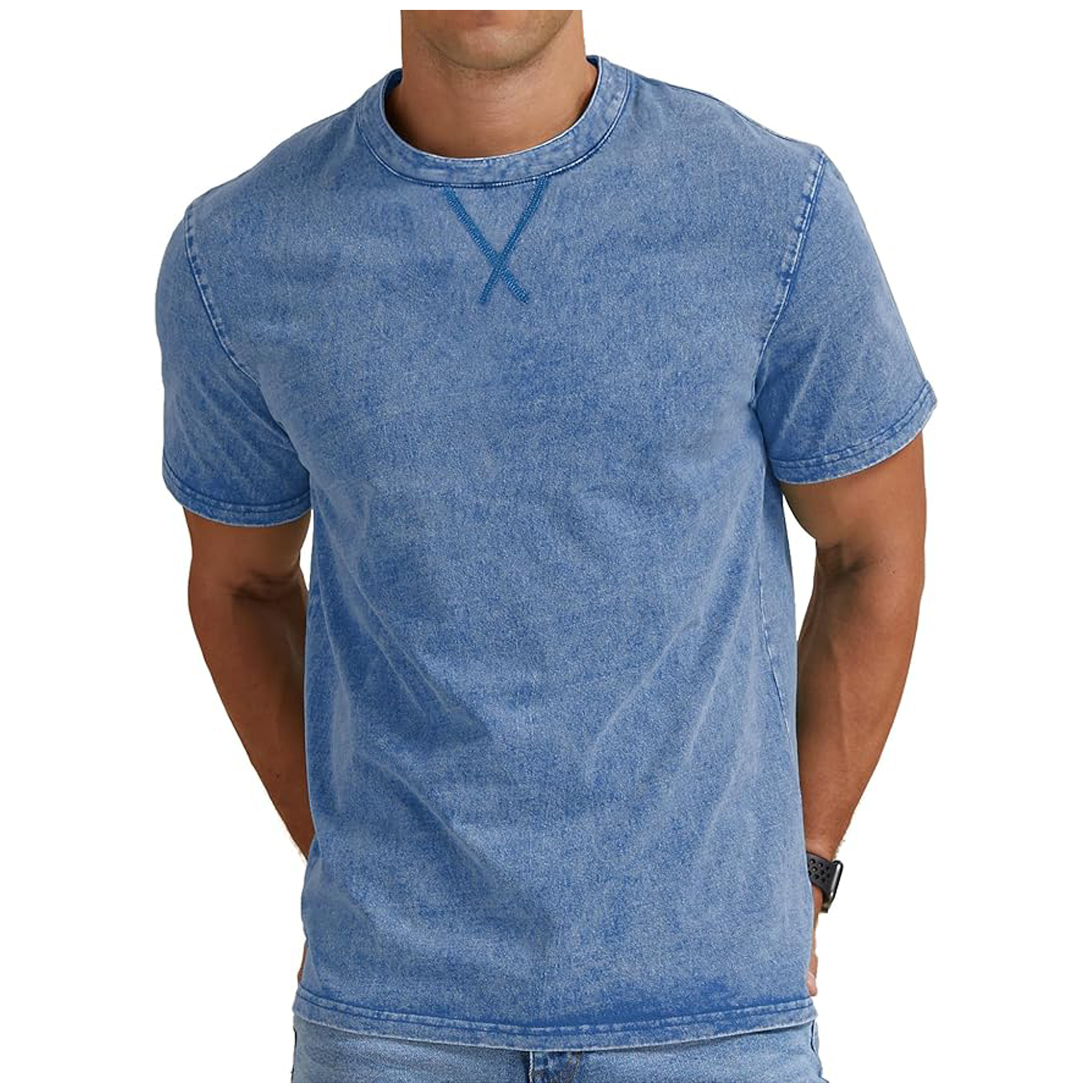 washed and distressed heavy cotton T-shirt 5