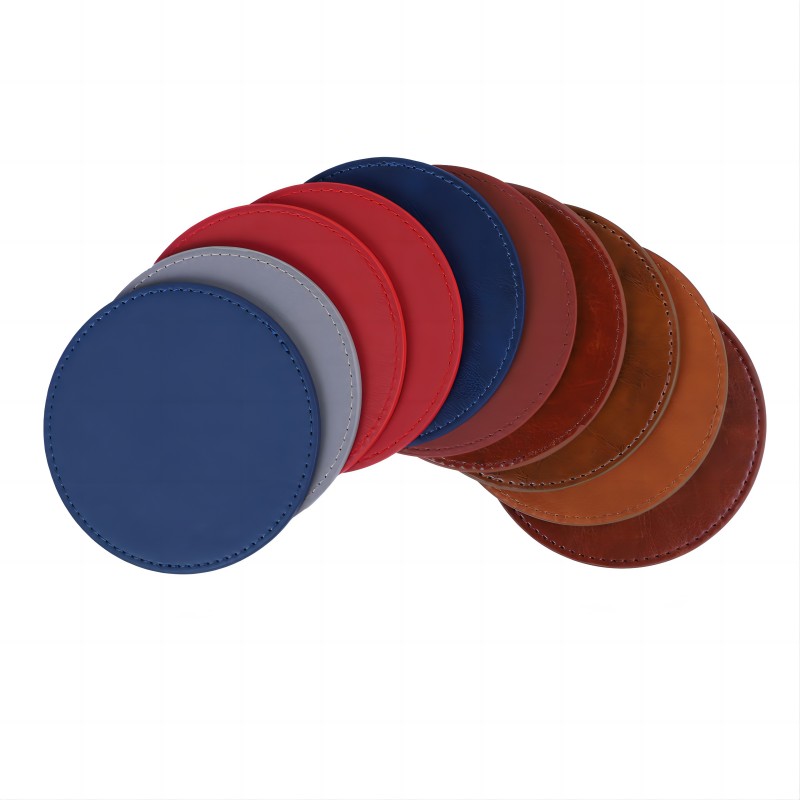 4 " Round Leather Coaster 2