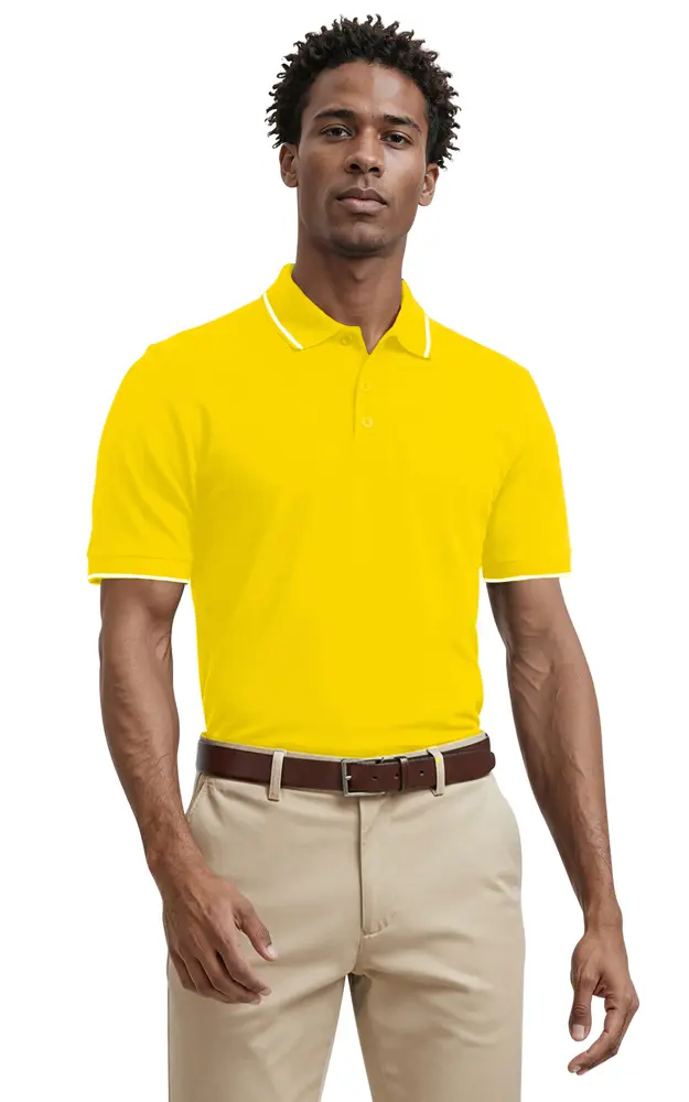 Men's Striped Trim Value Wicking Polo 35