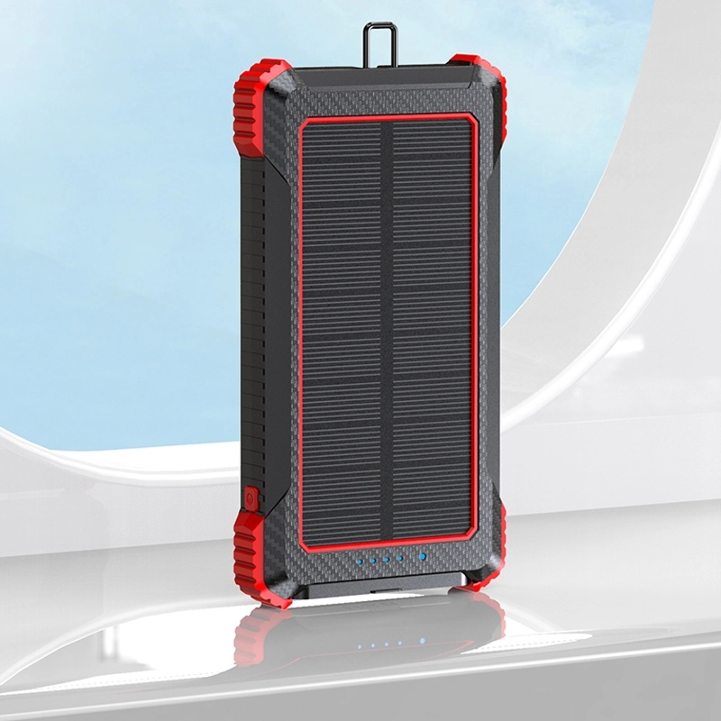 10000mAh Solar Power Bank with LED Flashlight & Carabiner 5