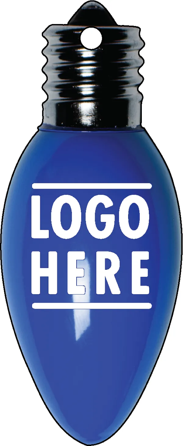 1/4" Recycled Wood Ornaments-LightBulb 1 - Blue