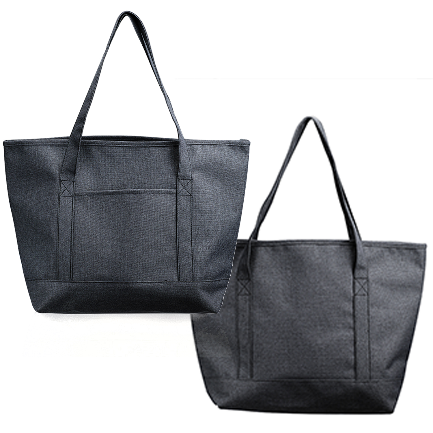 Heathered Tote Bag with Pocket, custom tote bag with logo imprint 3