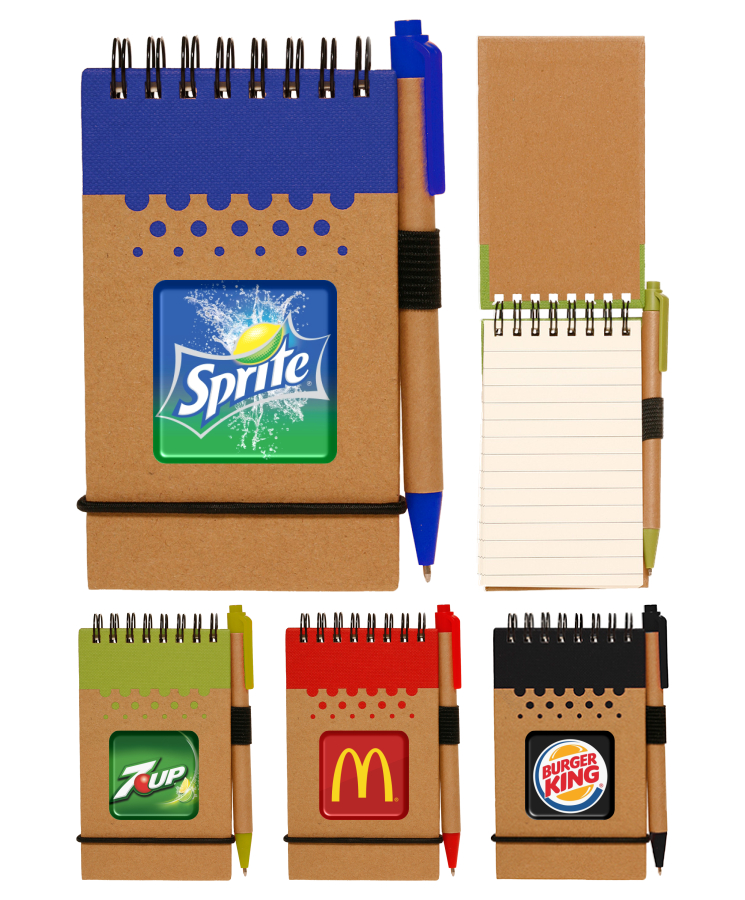 Eco Spiral Notebook Jotter w/ Matching Pen - Full Color 2